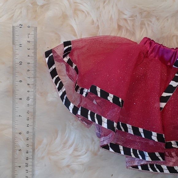 NEW Baby Glitter Tutu with Zebra Print Trim - Picture 4 of 4